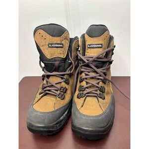 Lowa Gore-Tex Hiking Boots Mens 10 Brown Black Waterproof Mid Top Slovakia Made